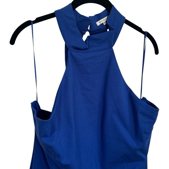 Remi x Revolve Carli Mini Halter Dress in Baltic Blue Women's Size 3X - Picture 3 of 11